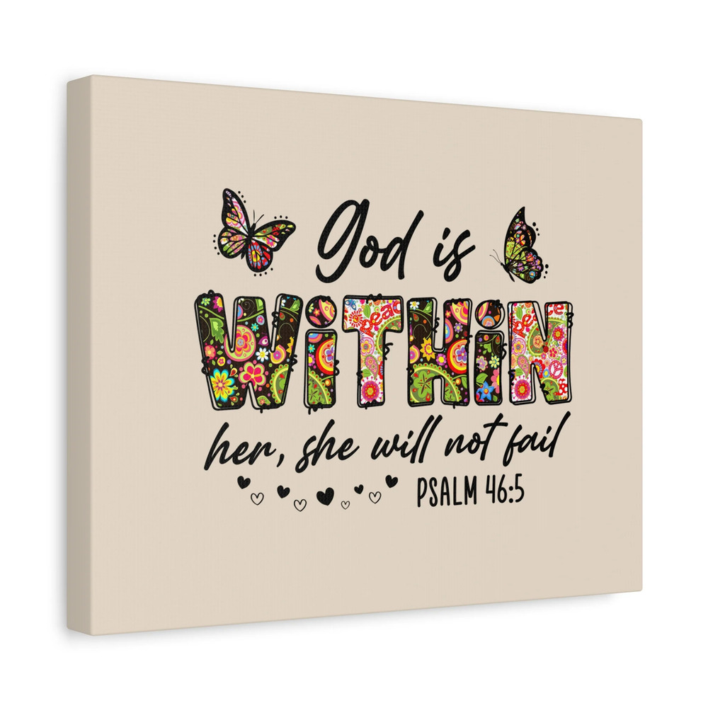 Scripture Walls She Will Not Fail Psalm 46:5 Bible Verse Canvas Christian Wall